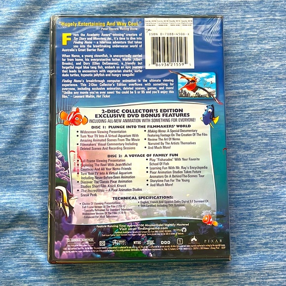 ☀️ 3 / $15 Sale ☀️ New Finding Nemo DVD 2-Disc collectors edition - Picture 5 of 6